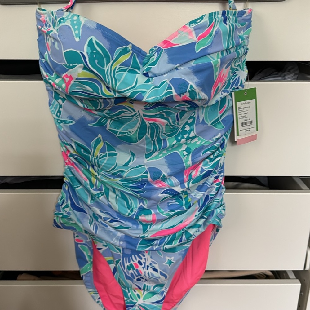 Lilly Pulitzer Bennet Blue Flamenco One Piece Swimsuit - Picture 3 of 7